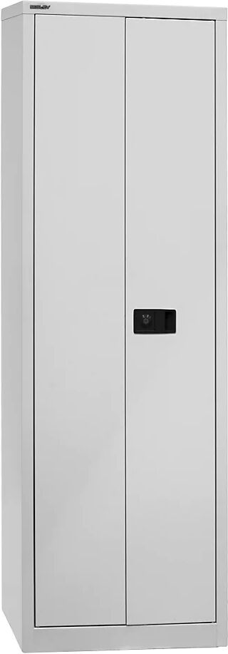 BISLEY Armario de puertas batientes UNIVERSAL, H x A x P 1950 x 600 x 400 mm, 4 baldas, 5 pisos de archivadores, gris luminoso