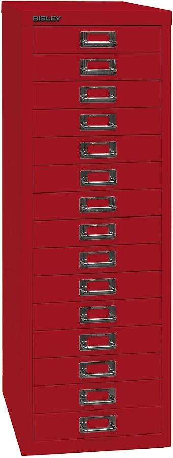 BISLEY Serie 39 MultiDrawer™, DIN A4, 15 cajones, rojo cardenal