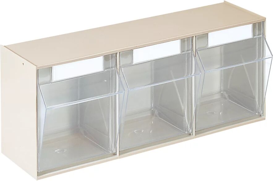 kaiserkraft Caja abatible modular, H x A x P del cuerpo 240 x 600 x 197 mm, 3 cajas beige arena