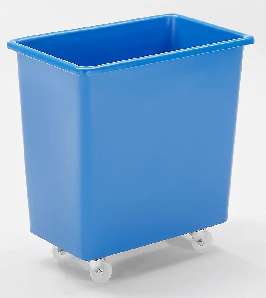 kaiserkraft Recipiente rectangular de polietileno, desplazable, capacidad 135 l, azul