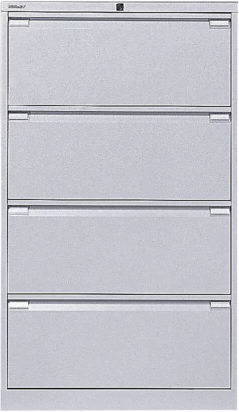 BISLEY Armario para archivadores colgantes, de 2 vías, 4 cajones, DIN A4, aluminio blanco