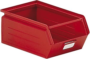 kaiserkraft Caja visualizable de chapa de acero, L x A x H 350 x 210 x 145 mm, con barra portante, rojo vivo, a partir de 10 unid.