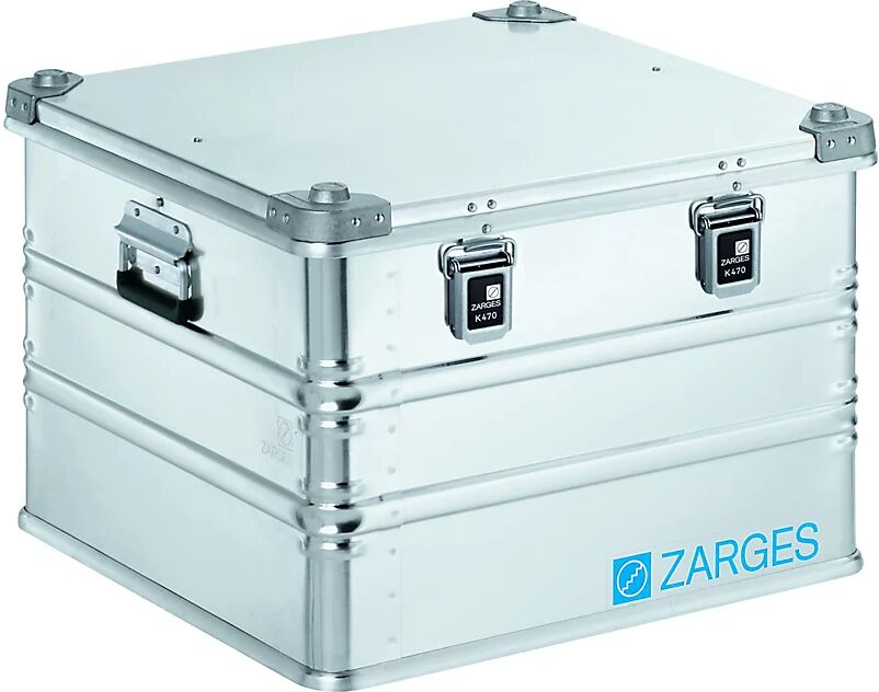 ZARGES Caja de transporte de aluminio, capacidad 115 l, L x A x H interiores 550 x 550 x 380 mm, modelo robusto