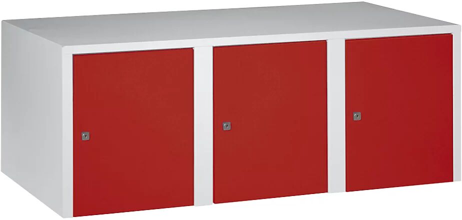 Wolf Altillo, 3 compartimentos, HxAxP 445 x 1200 x 500 mm, rojo vivo