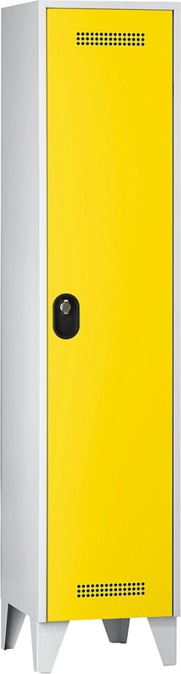 Wolf Armario guardarropa, altura de compartimento 1700 mm, HxAxP 1850 x 400 x 500 mm, anchura del compartimento 400 mm, color de cuerpo / puerta gris luminoso / amarillo de zinc