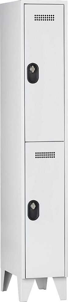 Wolf Armario guardarropa, altura de compartimento 820 mm, HxAxP 1850 x 300 x 500 mm, anchura del compartimento 300 mm, color de cuerpo / puerta gris luminoso / gris luminoso