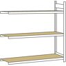 SCHULTE Estantería amplia, con tableros de aglomerado, altura 2000 mm, anchura útil 2000 mm, estantería de ampliación, profundidad 600 mm