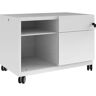 BISLEY Note™ CADDY, H x A x P 563 x 800 x 490 mm, a la derecha 1 cajón universal y archivador colgante, blanco tráfico