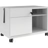 BISLEY Note™ CADDY, H x A x P 563 x 800 x 490 mm, a la izquierda 1 cajón universal y archivador colgante, blanco tráfico