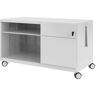 BISLEY Note™ CADDY, H x A x P 563 x 1000 x 490 mm, a la derecha 1 cajón universal y archivador colgante, gris luminoso