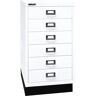 BISLEY Serie 39 MultiDrawer™, con zócalo, DIN A3, 6 cajones, blanco tráfico, negro