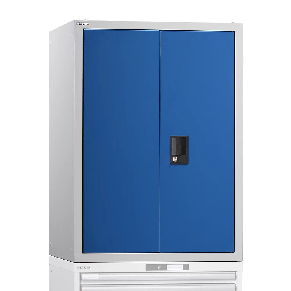 LISTA Altillo con puertas batientes, con puertas de chapa maciza, H x A x P 1000 x 717 x 725 mm, azul genciana