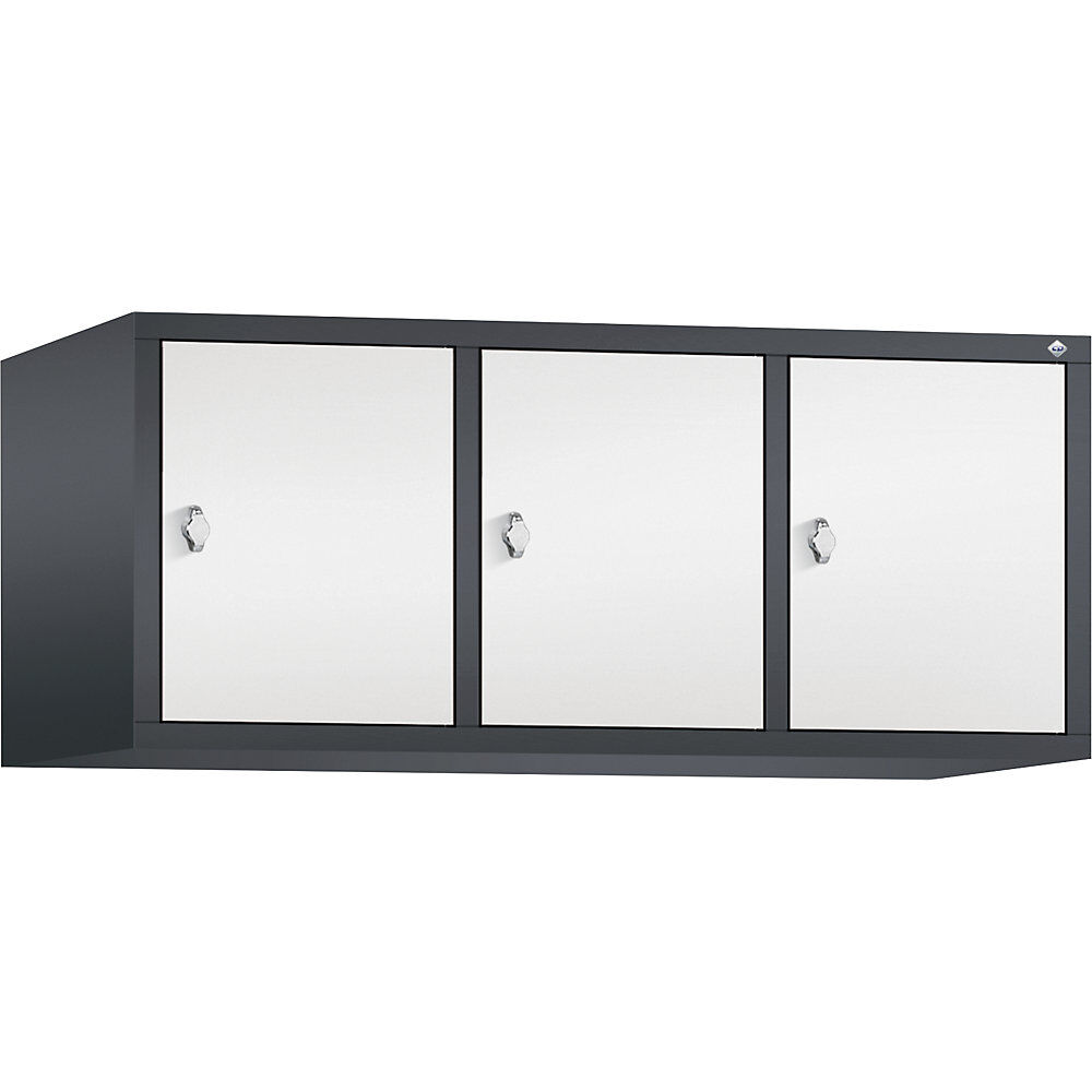 C+P Altillo CLASSIC, 3 compartimentos, anchura de compartimento 400 mm, gris negruzco / blanco tráfico