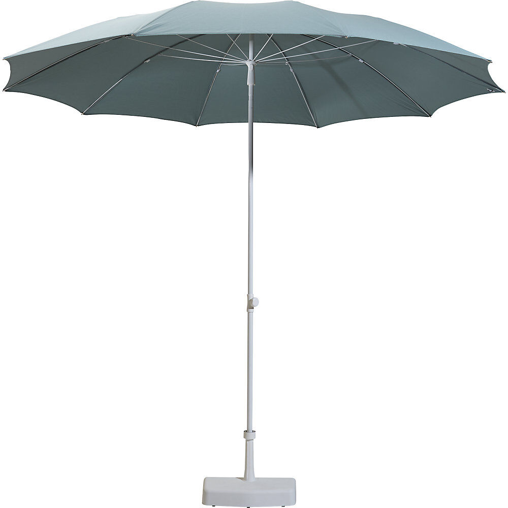 kaiserkraft Parasol, diseño redondo, Ø 2800 mm, armazón blanco, azul marino