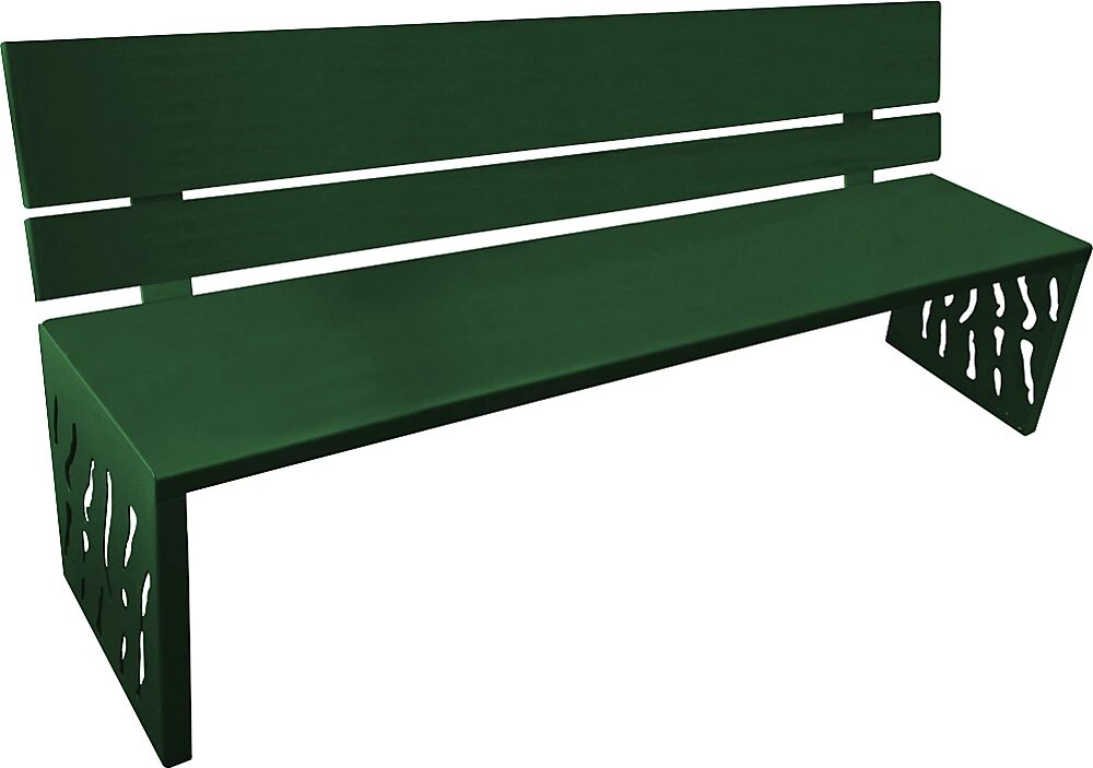 PROCITY Banco VENEDIG, profundidad de asiento 450 mm, verde musgo, con respaldo