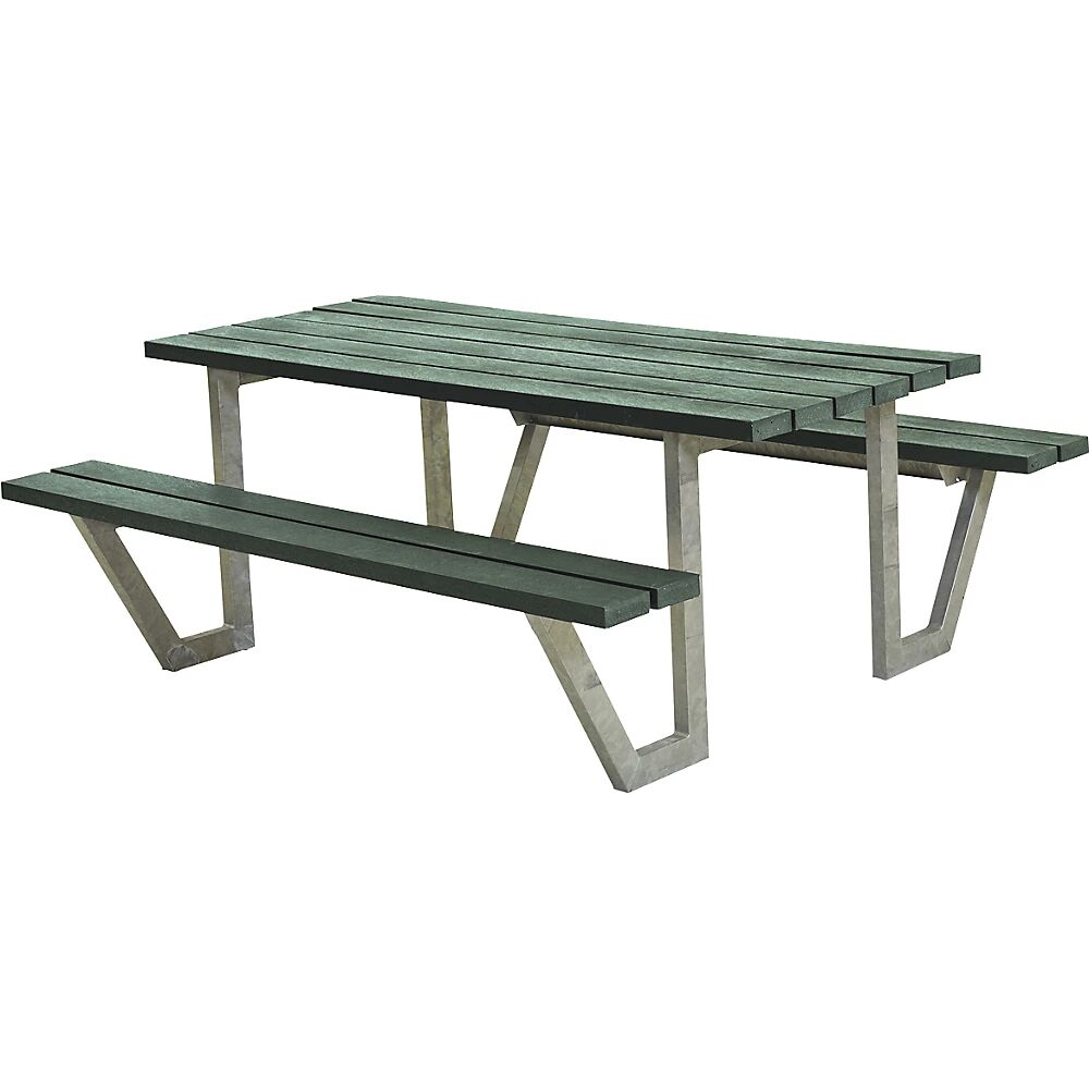 kaiserkraft Banco para grupos de 6 personas, L x P 1770 x 1610 mm, verde