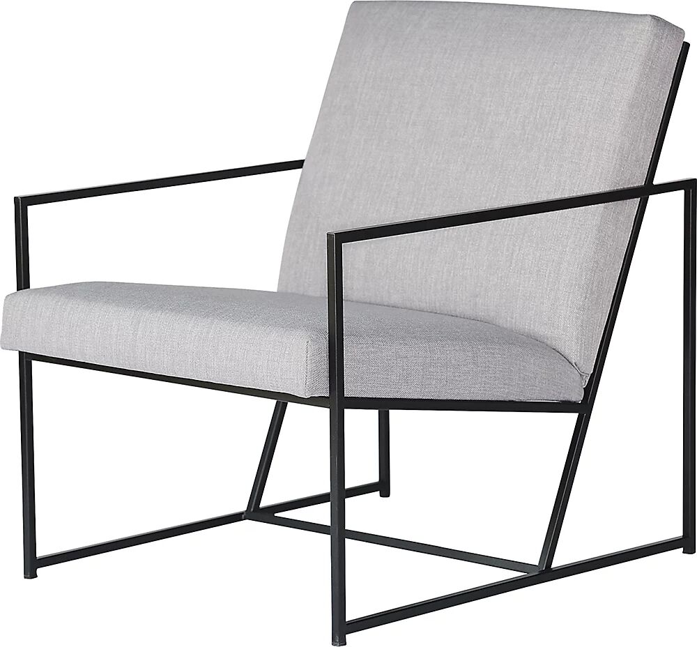 kaiserkraft Sillón lounge STYLE, armazón negro, gris