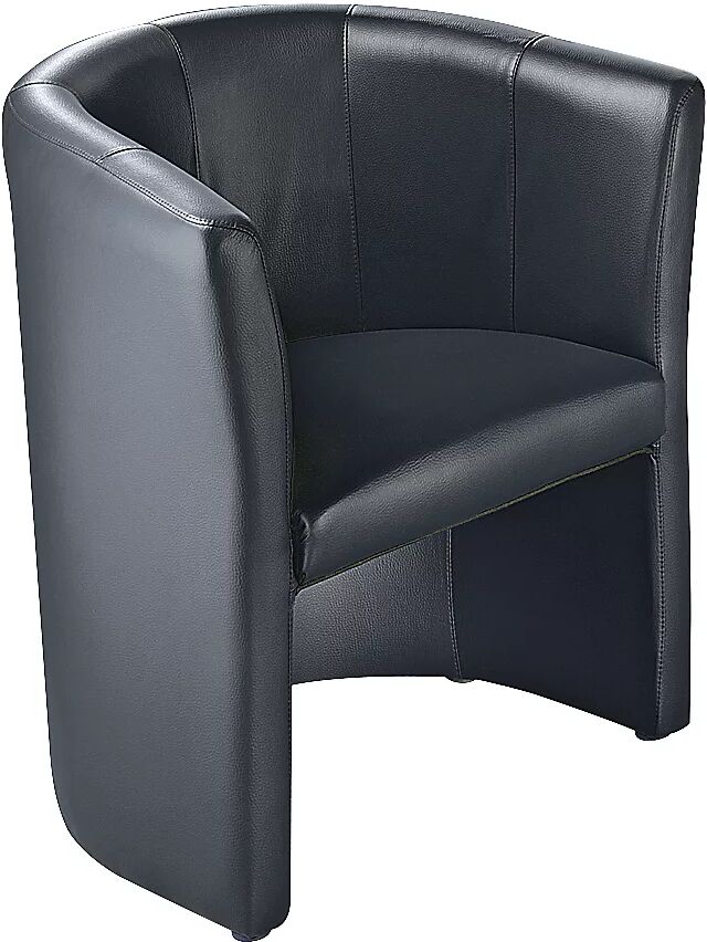 kaiserkraft Sillón de club, tapizado de piel/piel sintética, negro