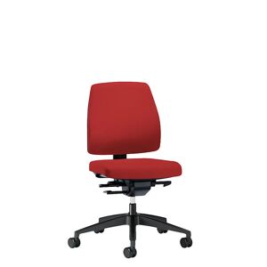 interstuhl Silla giratoria de oficina GOAL, altura del respaldo 430 mm, armazón negro, con ruedas blandas, rojo vivo, profundidad del asiento 410 mm