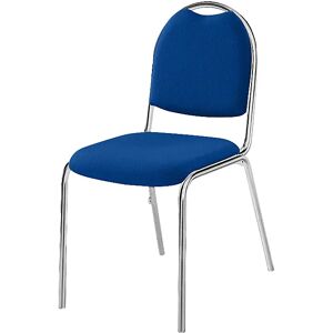 eurokraft pro Silla de reuniones, armazón cromado, tapizado azul