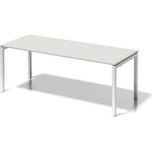 BISLEY Escritorio CITO, armazón en U, H x A x P 740 x 2000 x 800 mm, armazón blanco, tablero blanco grisáceo