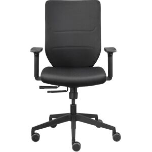 TrendOffice Silla giratoria de oficina TO-SYNC, con brazos y ruedas universales, respaldo tapizado, negro