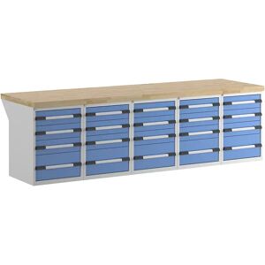 eurokraft pro Banco de trabajo, sistema modular Serie 7, 20 cajones, A x P 3000 x 900 mm