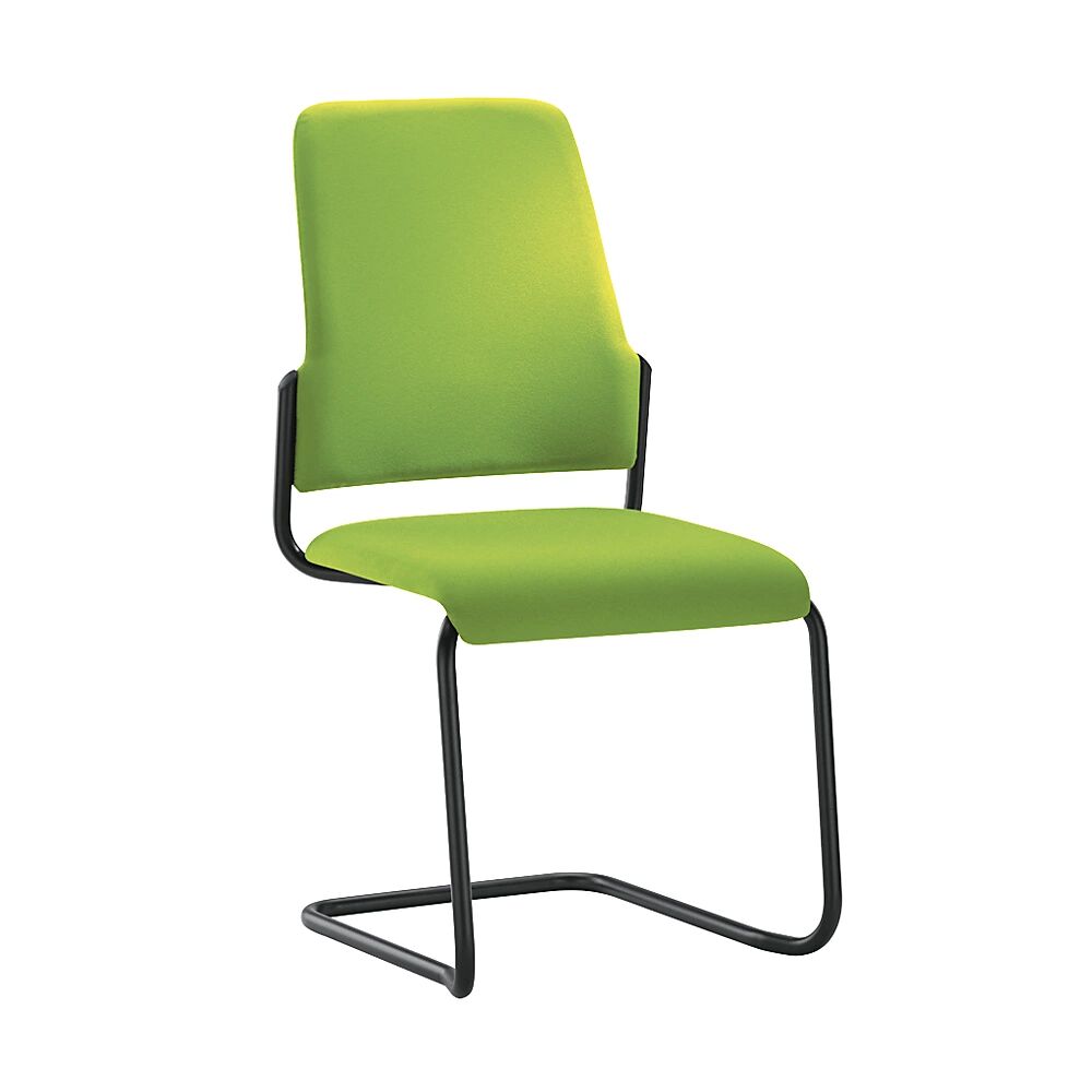 interstuhl Silla para visitas GOAL, oscilante, UE 2 unid., armazón negro, verde amarillento