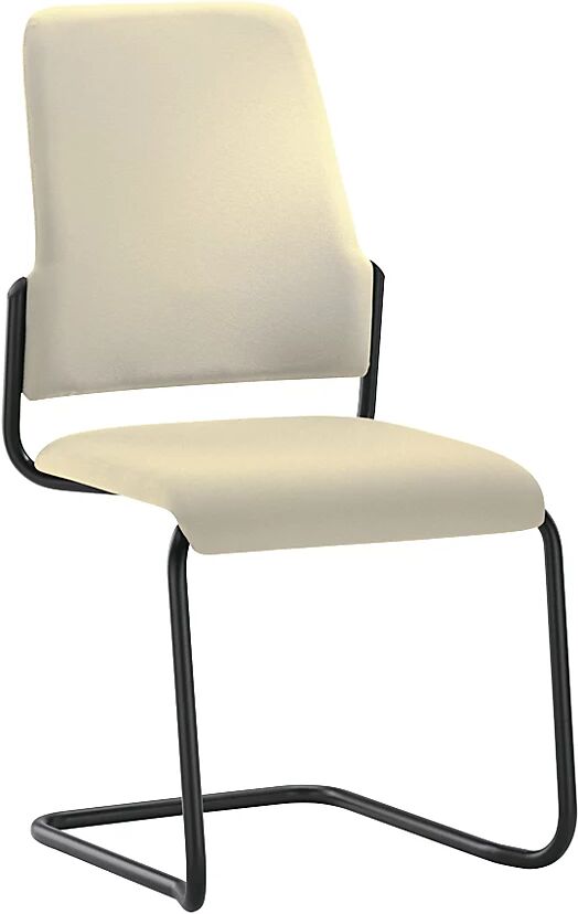 interstuhl Silla para visitas GOAL, oscilante, UE 2 unid., armazón negro, beige