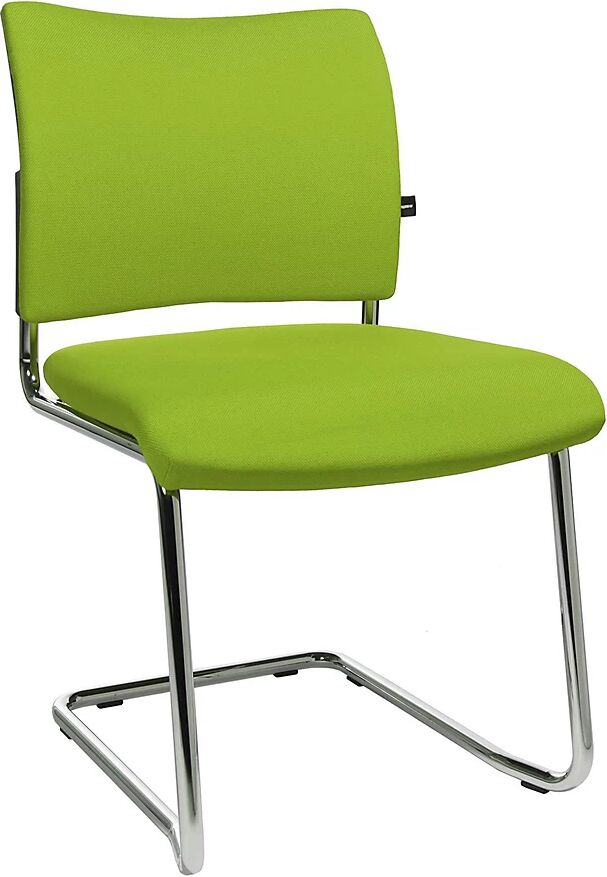 Topstar Silla para visitas, apilable, silla oscilante, respaldo acolchado, UE 2 unid., verde manzana