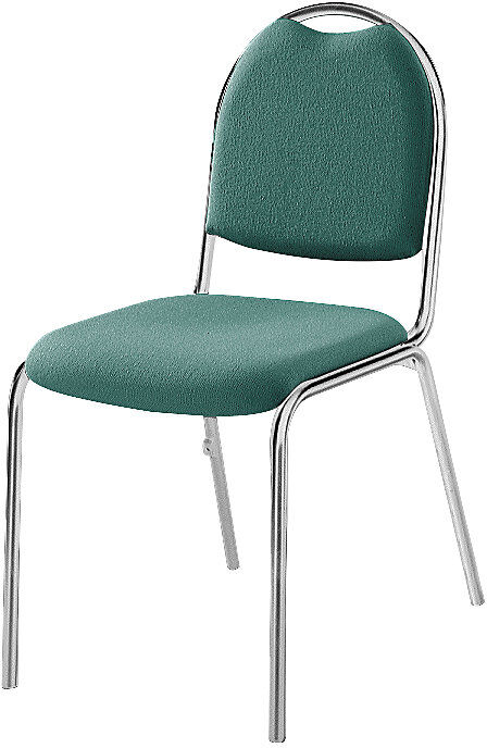 eurokraft pro Silla de reuniones, armazón cromado, tapizado verde