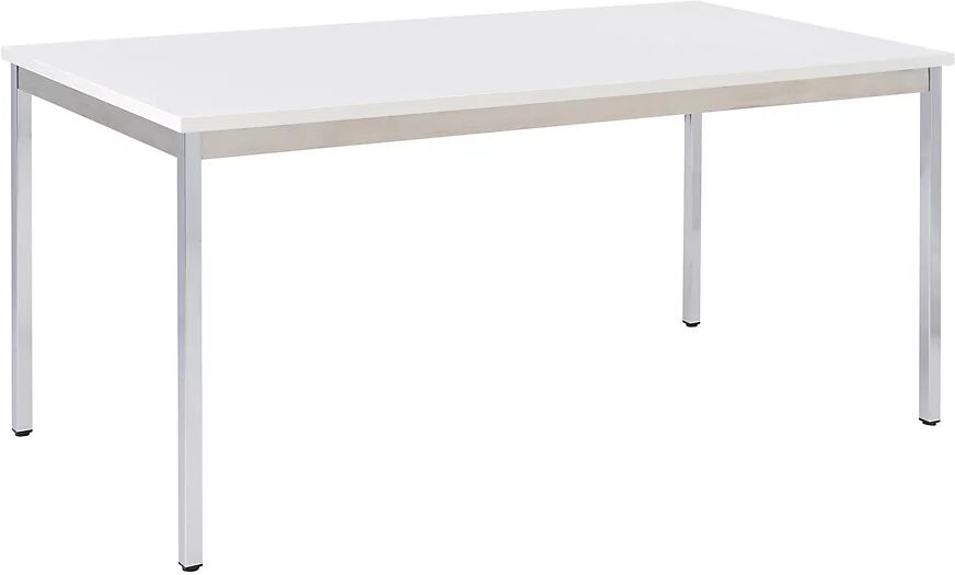 eurokraft basic Mesa multiuso, rectangular, A x H 1400 x 740 mm, profundidad 700 mm, tablero gris luminoso, armazón cromado