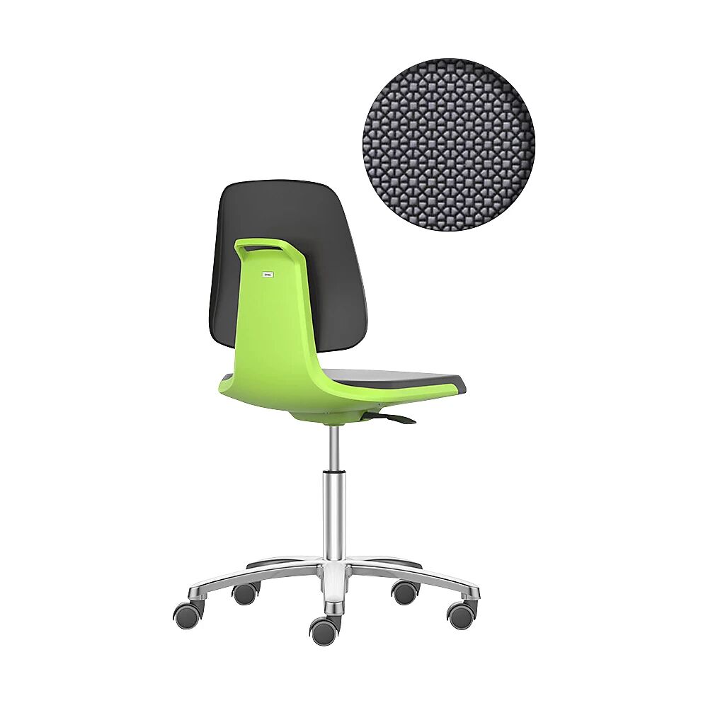 bimos Silla giratoria de trabajo LABSIT, cinco pies con ruedas, asiento de Supertec verde