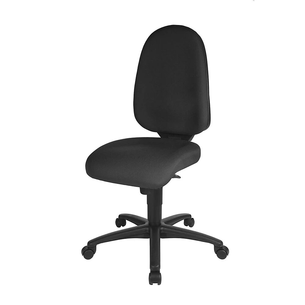 Topstar Silla giratoria ergonómica, mecanismo de sincronización, asiento adecuado para la columna, altura del respaldo 550 mm, tapizado negro