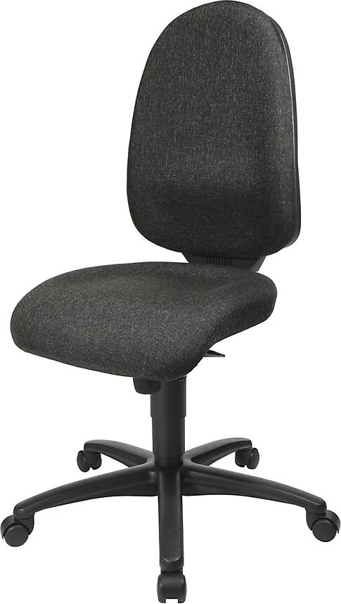 Topstar Silla giratoria ergonómica, mecanismo de sincronización, asiento adecuado para la columna, altura del respaldo 550 mm, tapizado antracita