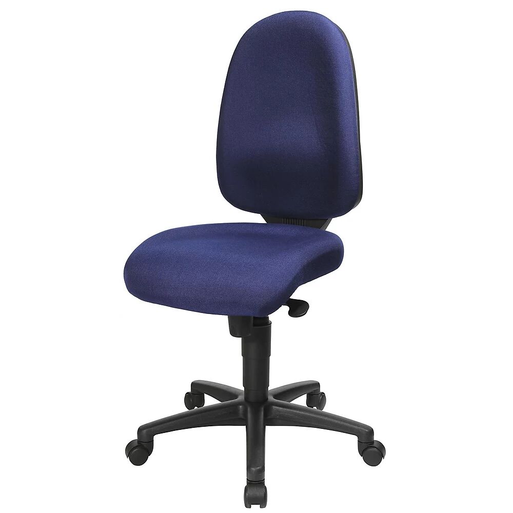 Topstar Silla giratoria ergonómica, mecanismo de sincronización, asiento adecuado para la columna, altura del respaldo 550 mm, tapizado azul real