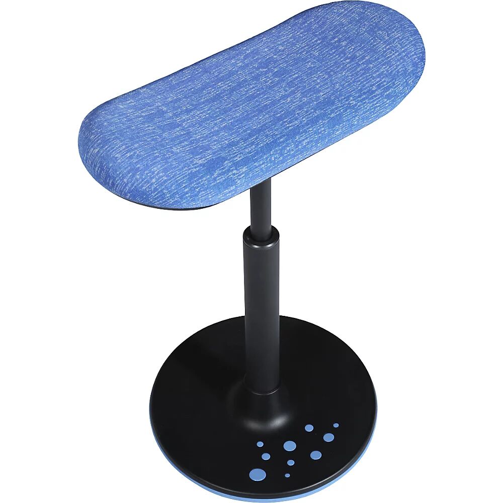 Topstar Taburete SITNESS H, modelo H2, con asiento tipo monopatín, tapizado azul estampado, suela azul