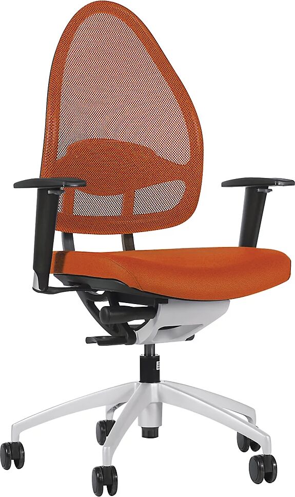 Topstar Silla giratoria de oficina de diseño, respaldo reticulado, respaldo 550 mm, naranja