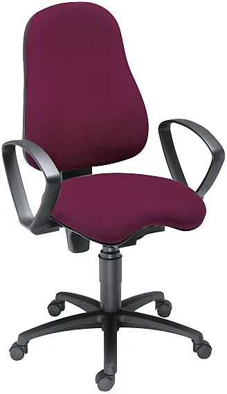 Topstar Silla giratoria ergonómica BALANCE 400, con Body Balance Tec®, incl. brazos, tapizado burdeos