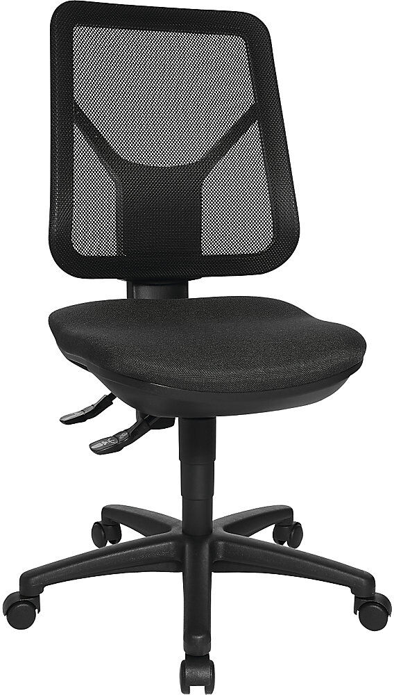 Topstar Silla giratoria ergonómica, respaldo reticulado, negra