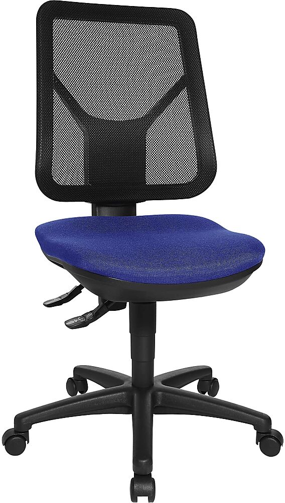 Topstar Silla giratoria ergonómica, respaldo reticulado, azul real