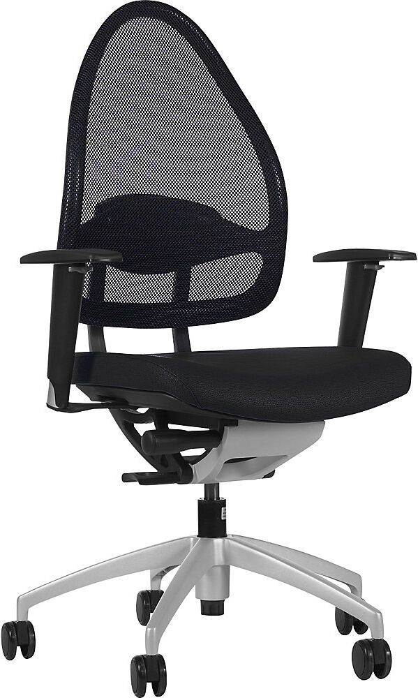 Topstar Silla giratoria de oficina de diseño, respaldo reticulado, respaldo 550 mm, negro