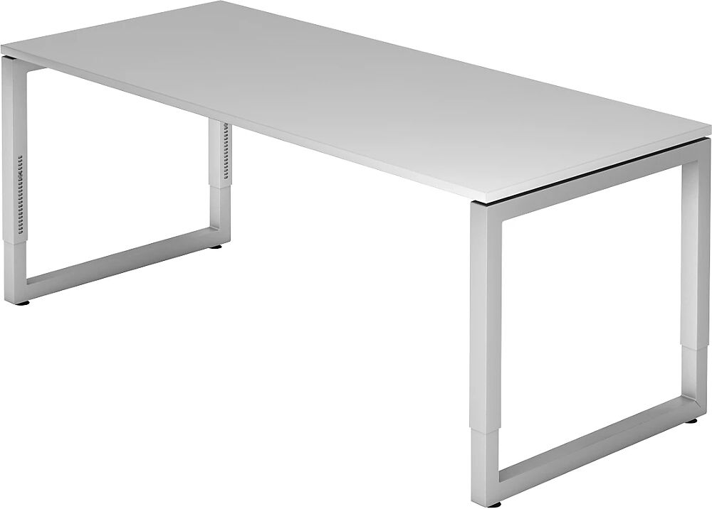 eurokraft pro ANNY - Escritorio con armazón de tubo de acero cuadrado, A x P 1800 x 800 mm, gris luminoso