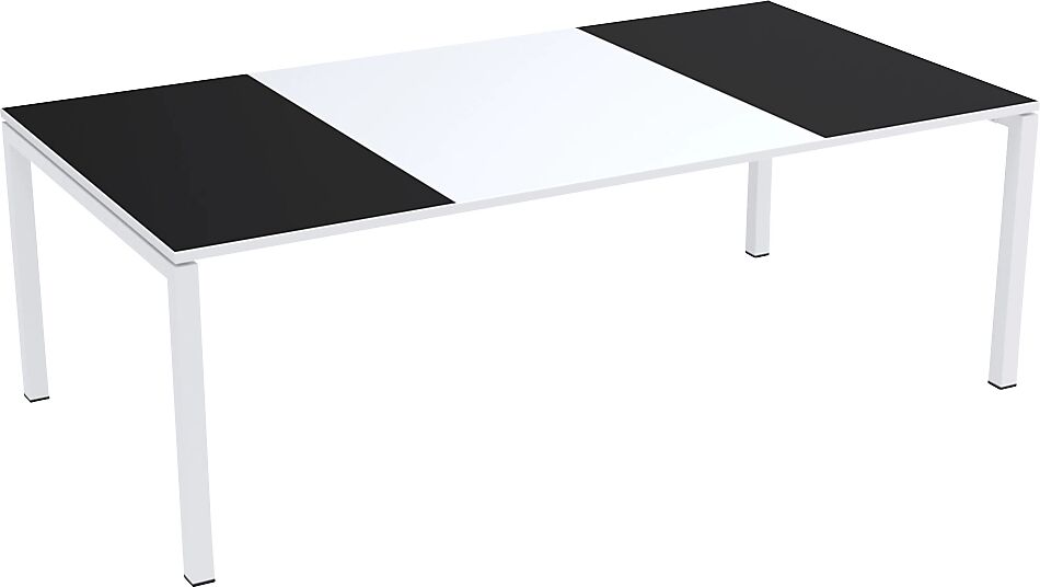 Paperflow Mesa de reuniones easyDesk®, H x A x P 750 x 2200 x 1140 mm, blanco y negro