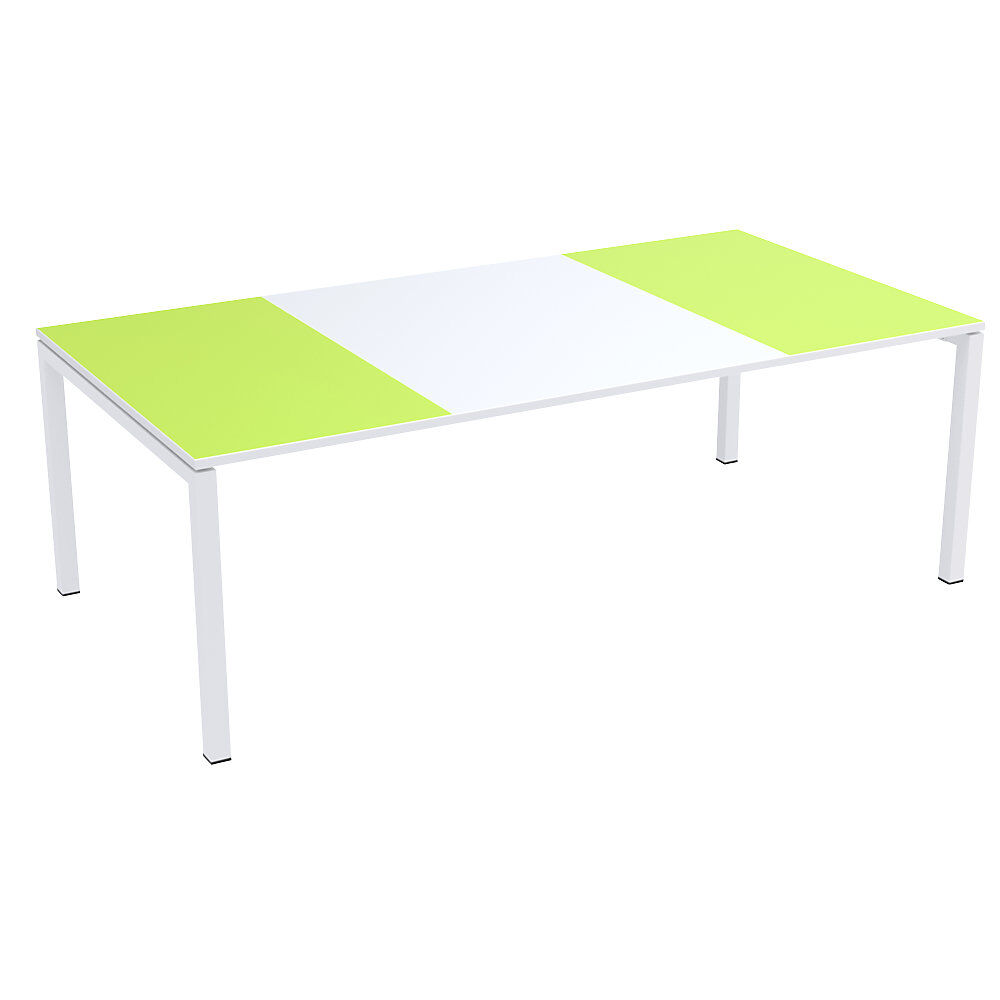 Paperflow Mesa de reuniones easyDesk®, H x A x P 750 x 2200 x 1140 mm, blanco y verde