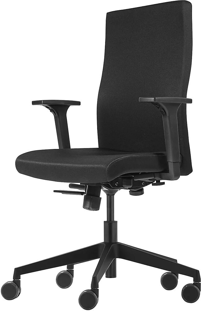 TrendOffice Silla giratoria de oficina STRIKE COMFORT, con brazos regulables, negro