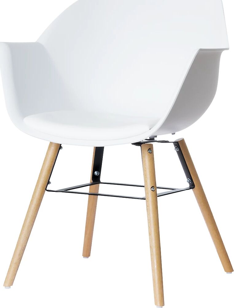 kaiserkraft Silla WISEMAN, con cojines de asiento, UE 2 unidades, blanca