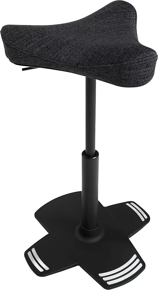 Topstar Taburete de apoyo SITNESS FALCON, con asiento ergonómico en forma de sillín, tapizado negro