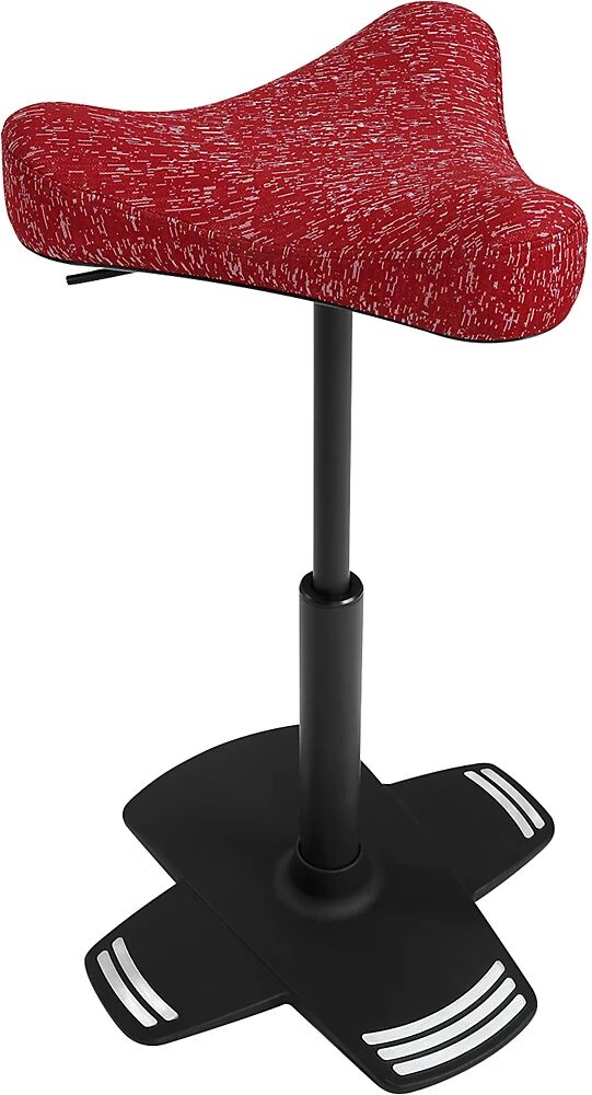 Topstar Taburete de apoyo SITNESS FALCON, con asiento ergonómico en forma de sillín, tapizado rojo