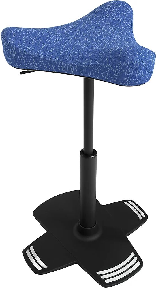 Topstar Taburete de apoyo SITNESS FALCON, con asiento ergonómico en forma de sillín, tapizado azul